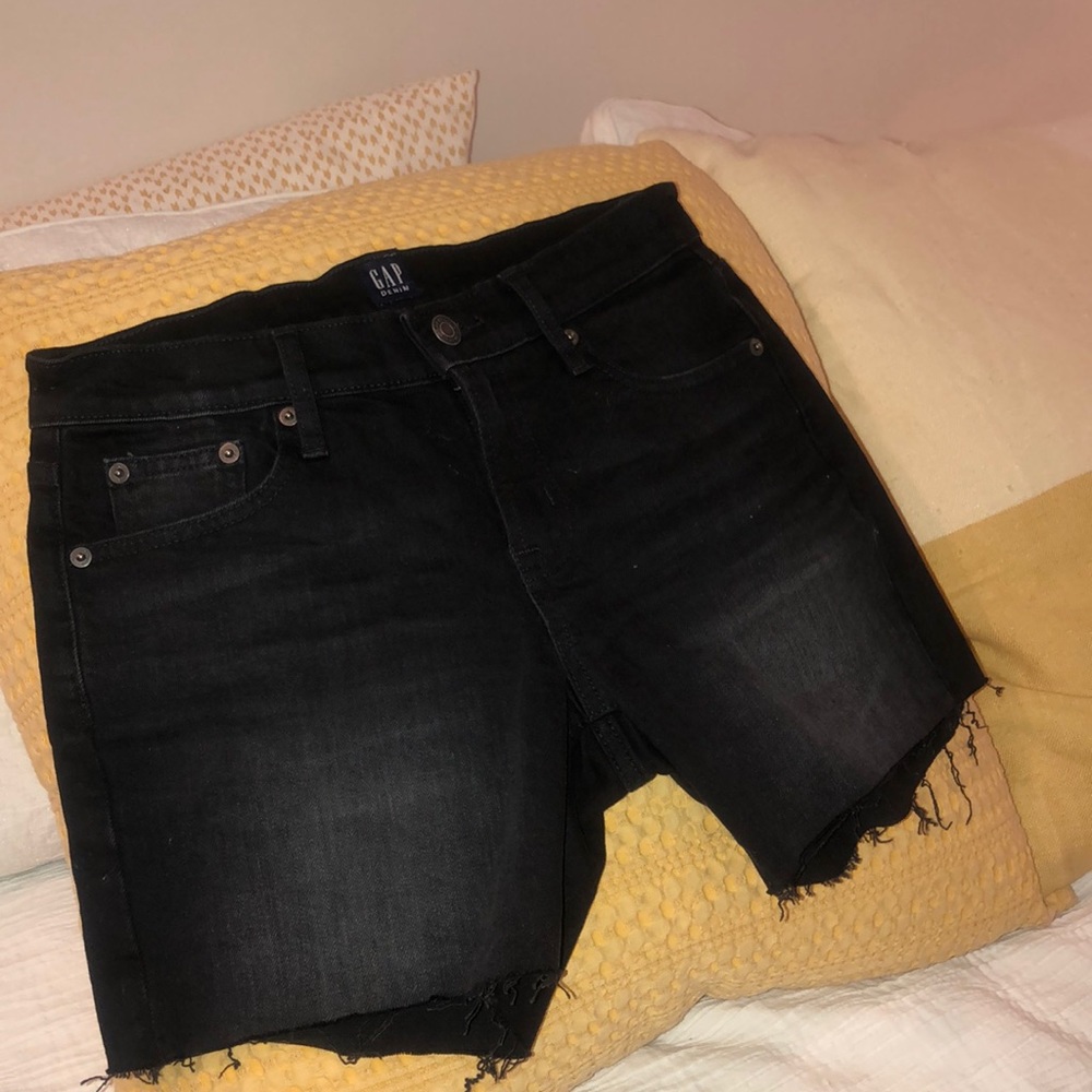 Black jean shorts